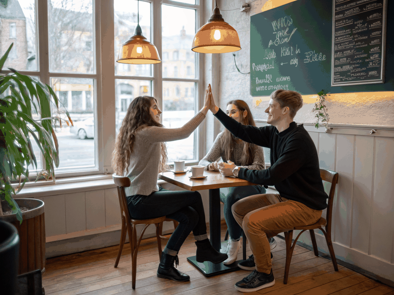 Local community enjoying coffee in our modern space